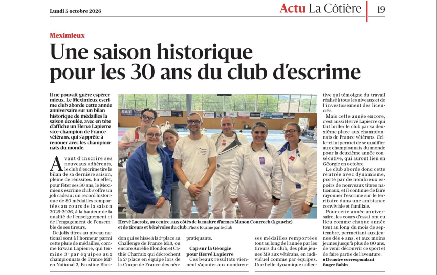 Un bel article dans Le Progrès !